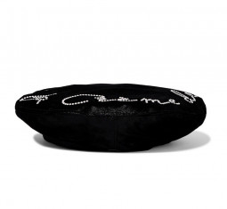 Cher Faux Pearl Embellished Velvet Beret by Eugenia Kim