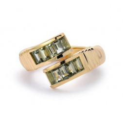 Green Sapphire Baguette Wrap Ring by Retrouvaí