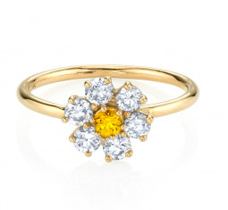 Diamond Teddy Flower Ring by The Last Line