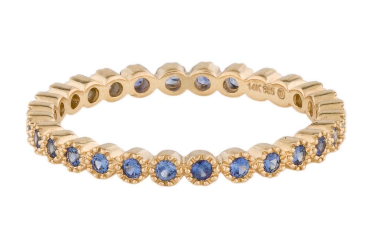 14k sapphire eternity band ring