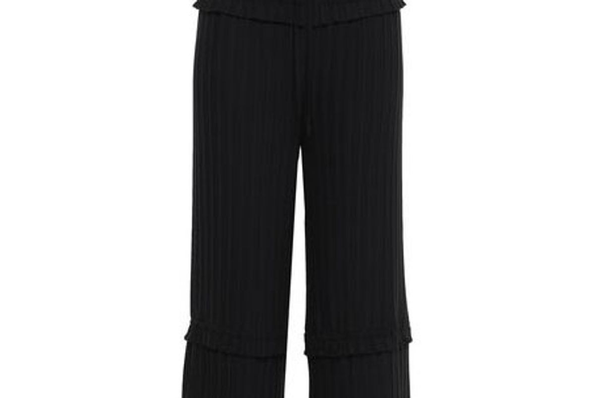 3.1 phillip lim cropped pleated crepe wide leg pants