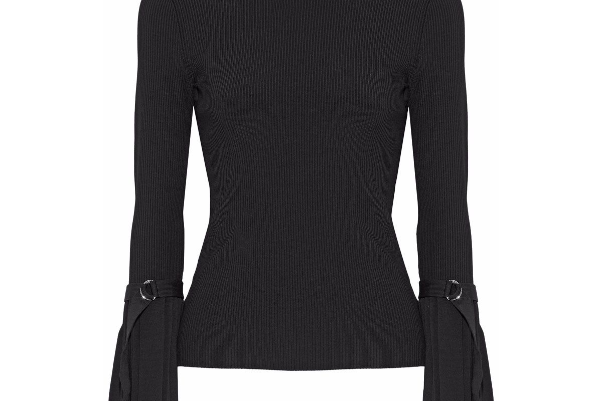 3.1 phillip lim pleated ribbed knit sweater