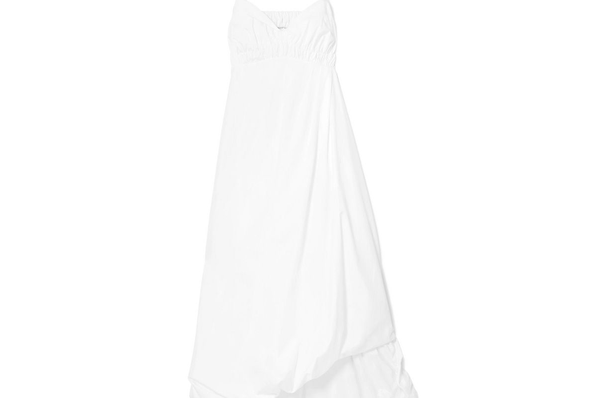 3.1 phillip lim shirred cotton poplin midi dress