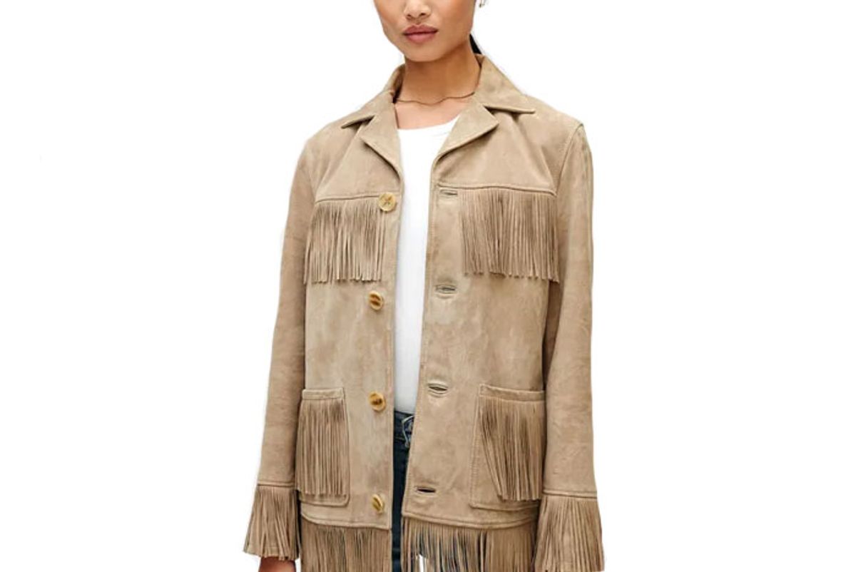 7 for all mankind fringe suede jacket