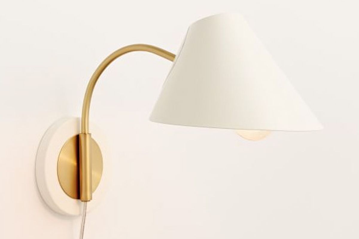 Mid-Century Task Sconce, Short, White