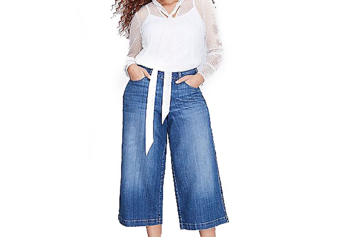 Wide Leg Denim Capri