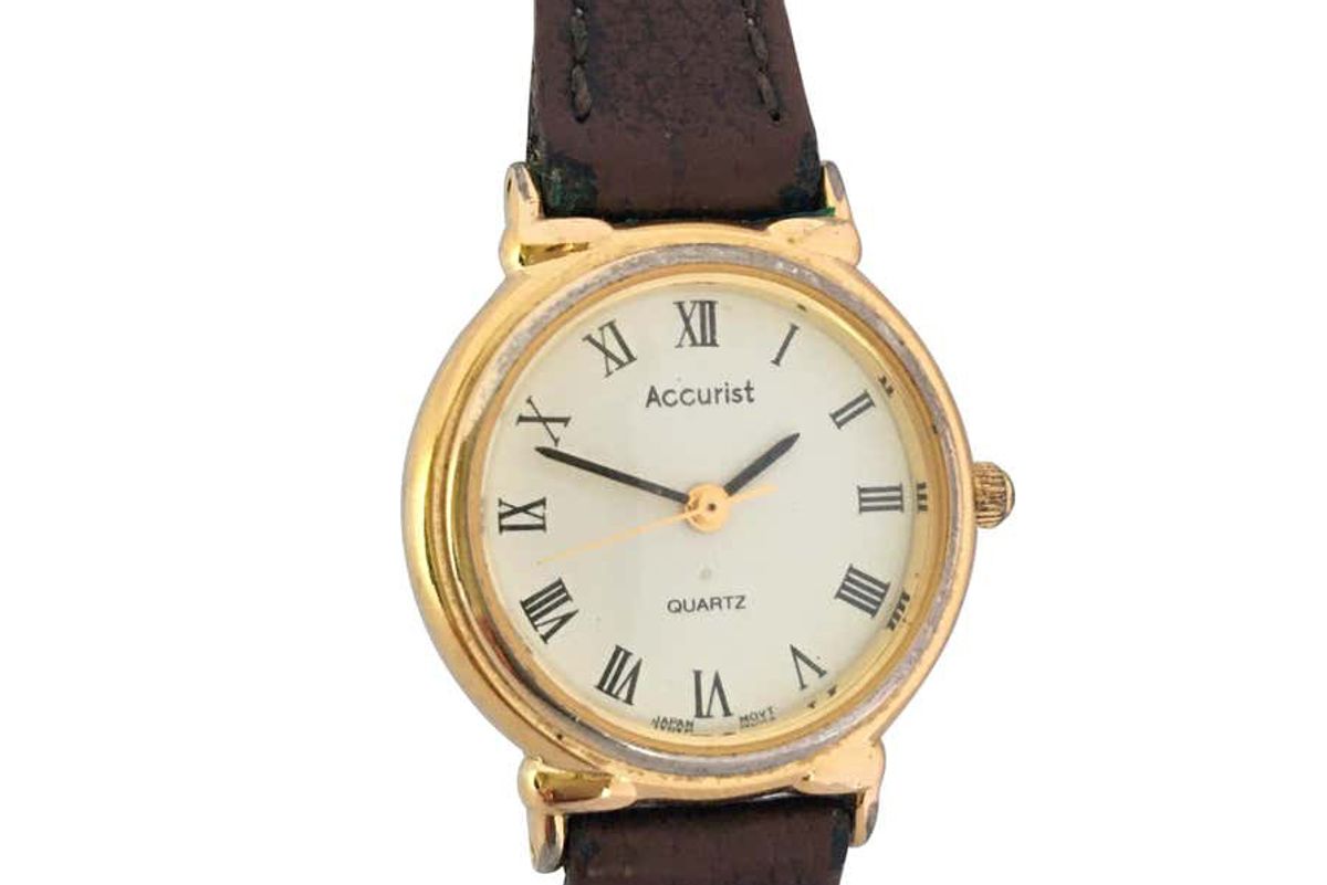 accurist vintage gold plated and stainless steel back quartz watch