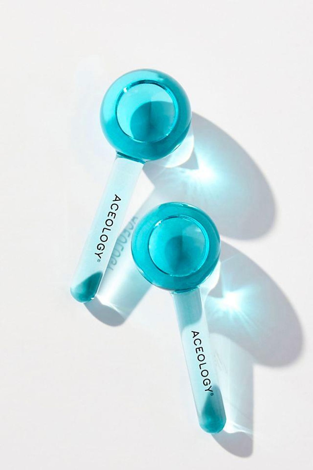 aceology the original blue ice globe facial massage tool set