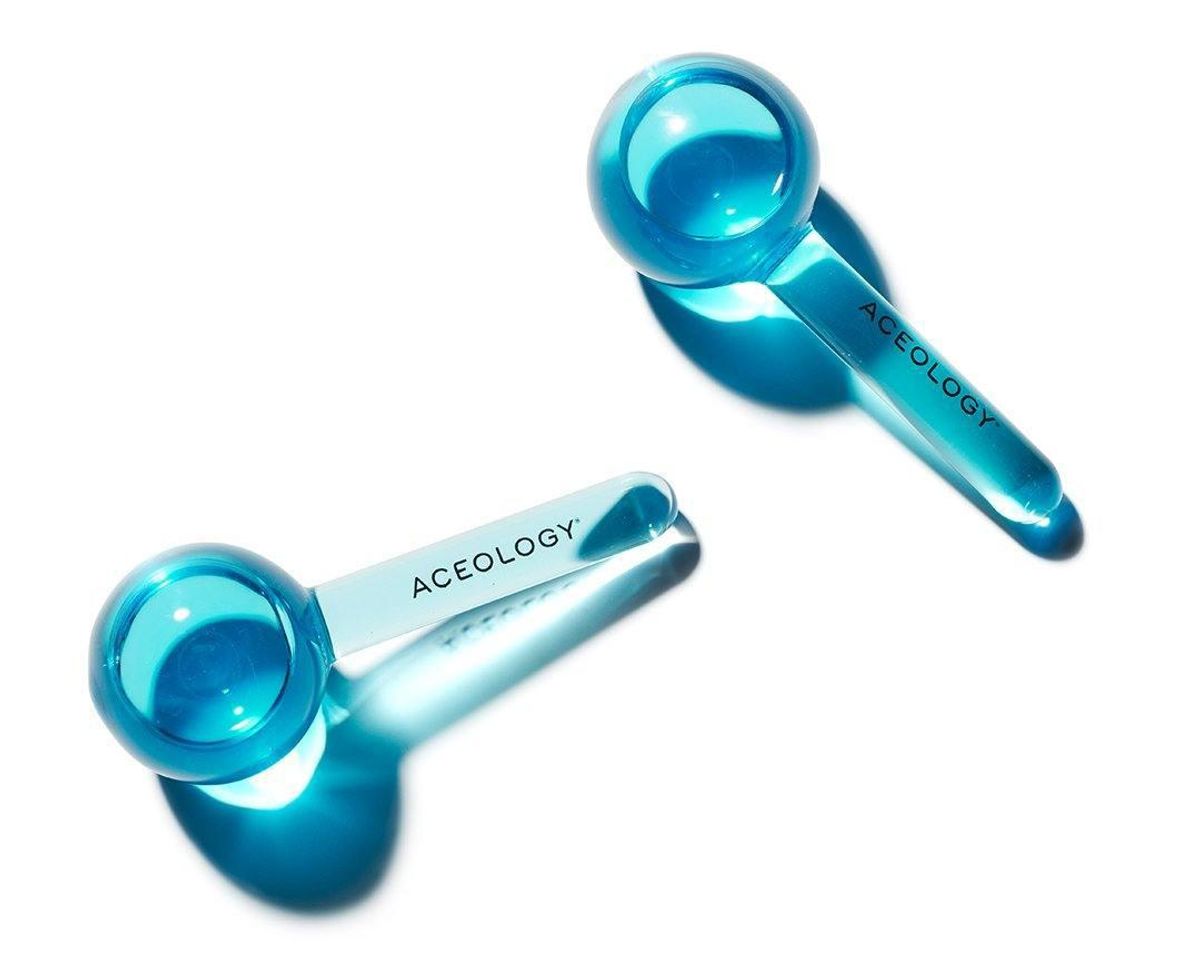 aceology the original blue ice globe facial massager