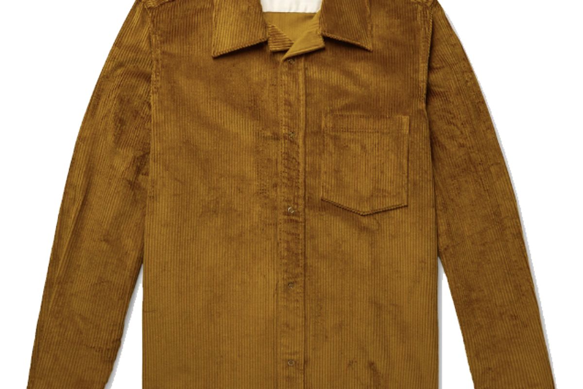 acne studios camp collar cotton corduroy overshirt