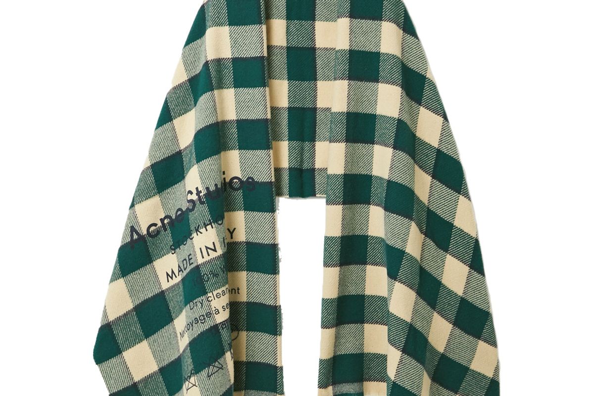 acne studios cassier checked wool scarf