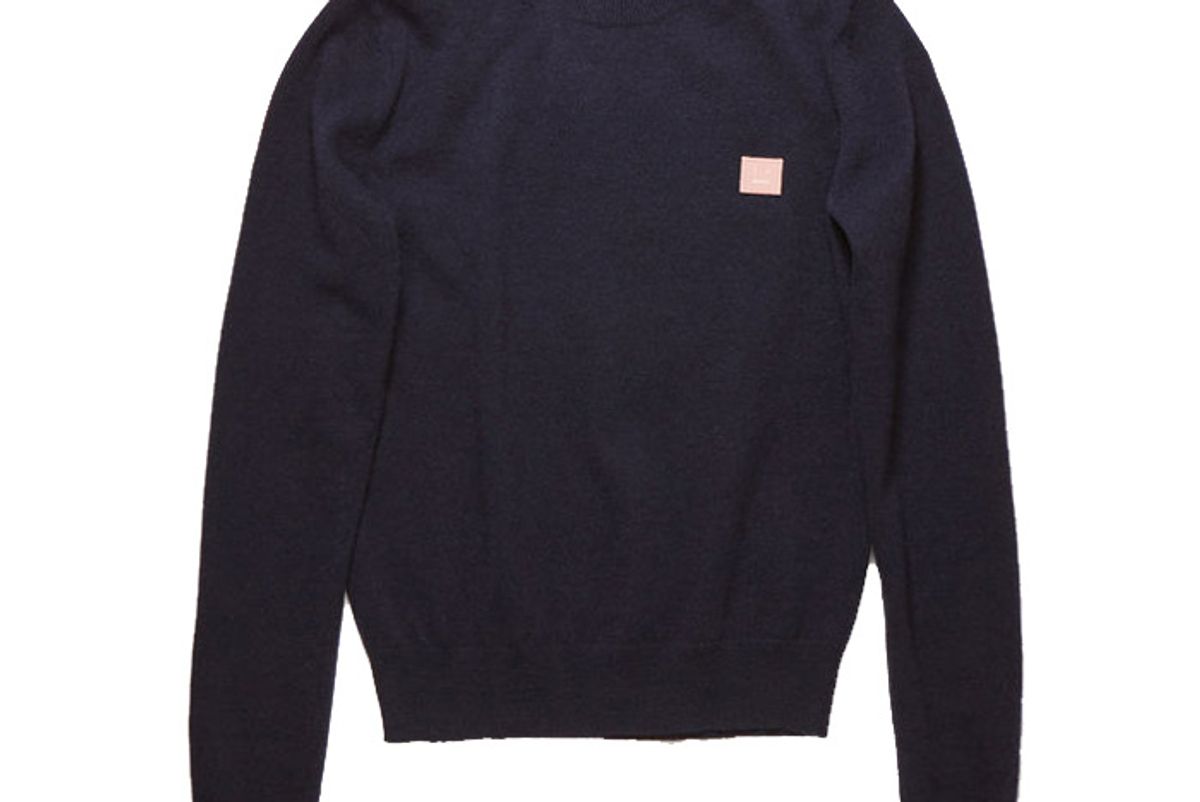 acne studios crewneck sweater navy pink