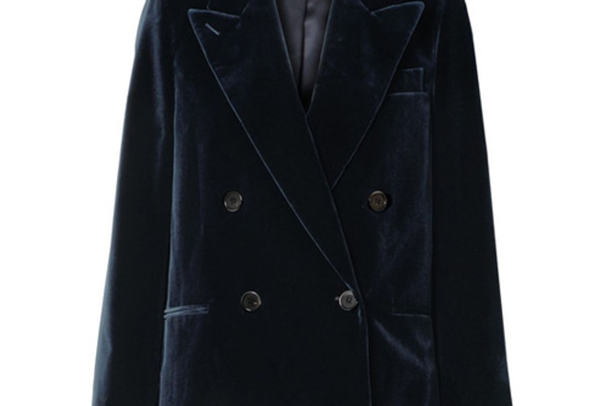 acne studios double breasted cotton velvet blazer