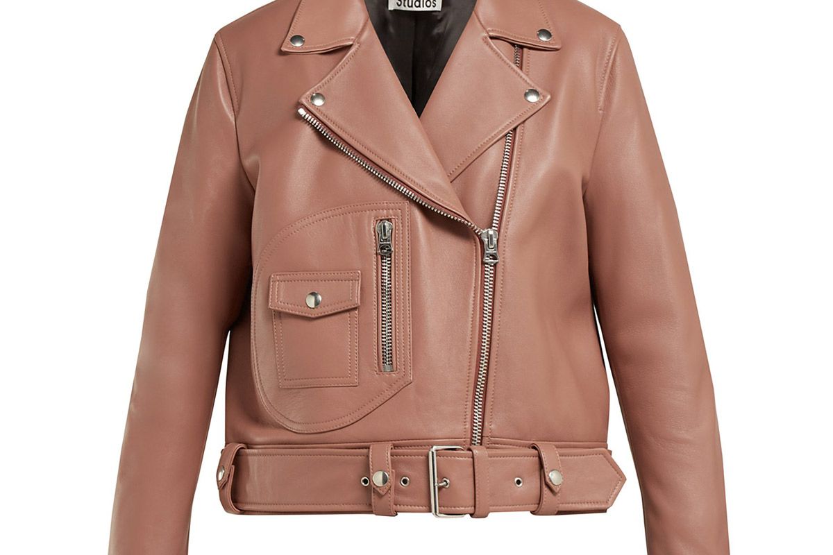 acne studios merlyn oversized leather biker jacket