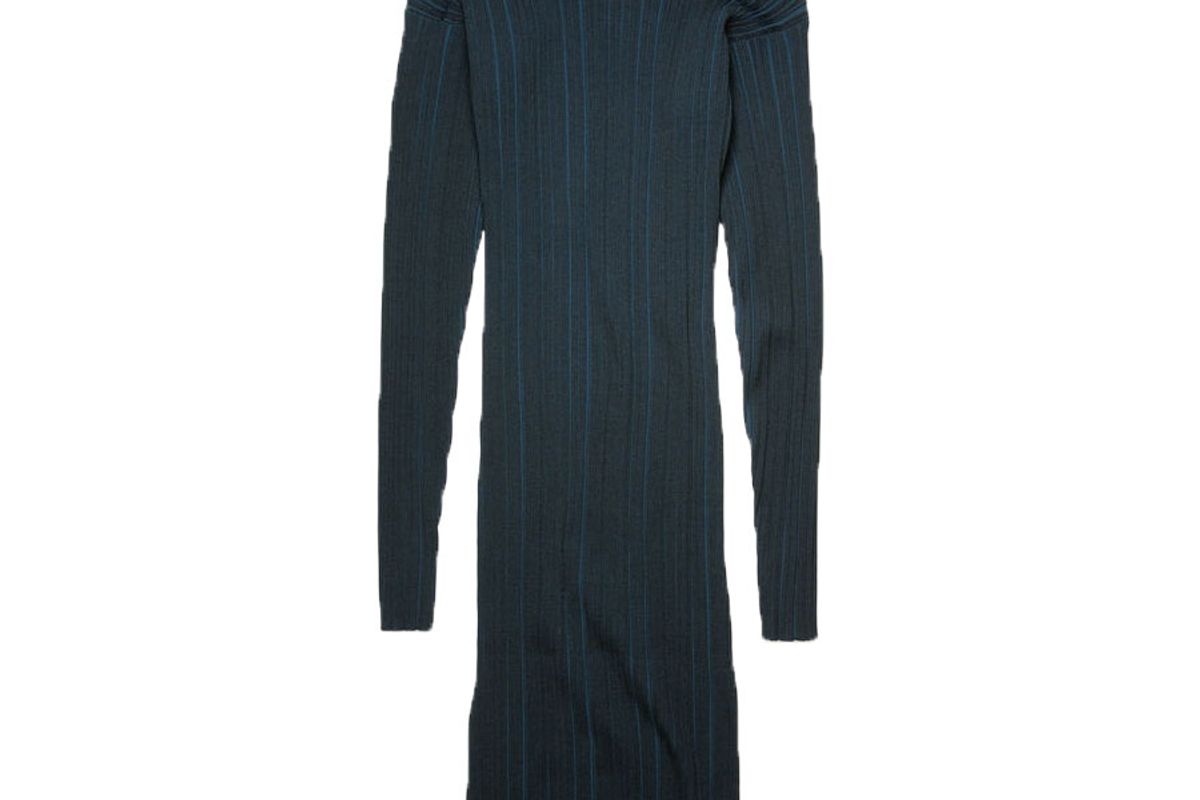acne studios mock neck ribbed dress
