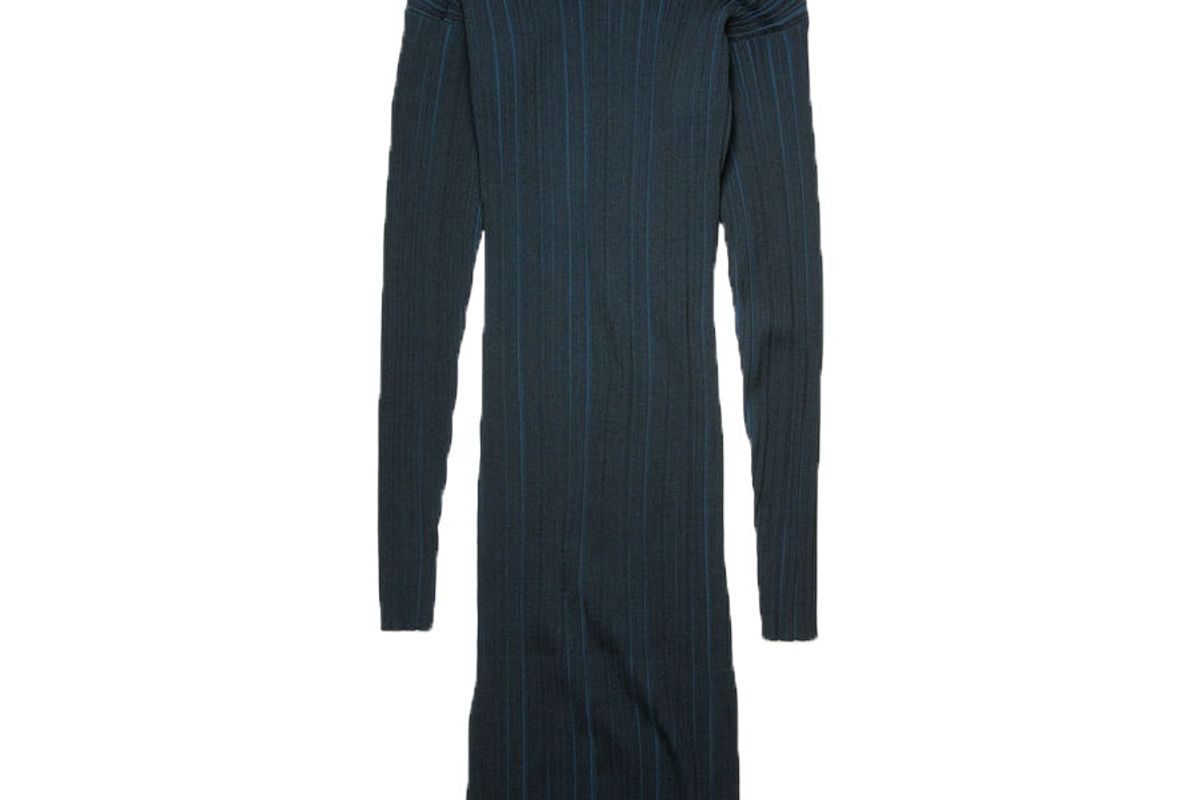 acne studios mock neck ribbed dress