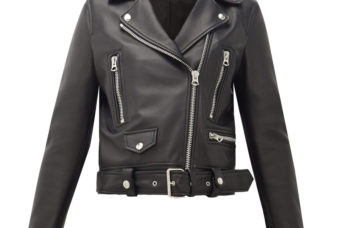 acne studios mock smooth leather biker jacket