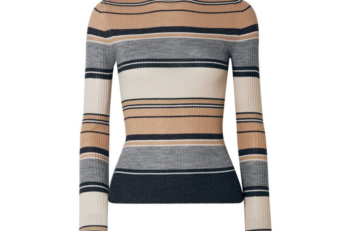 acne studios ribbed striped merino wool turtleneck sweater