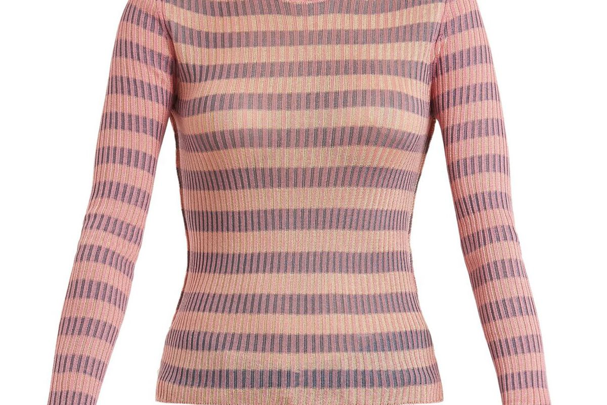 acne studios rutmar striped cotton-blend sweater
