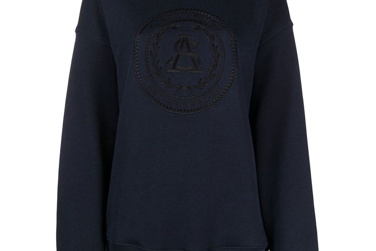 acne studios wreath logo embroidered sweatshirt