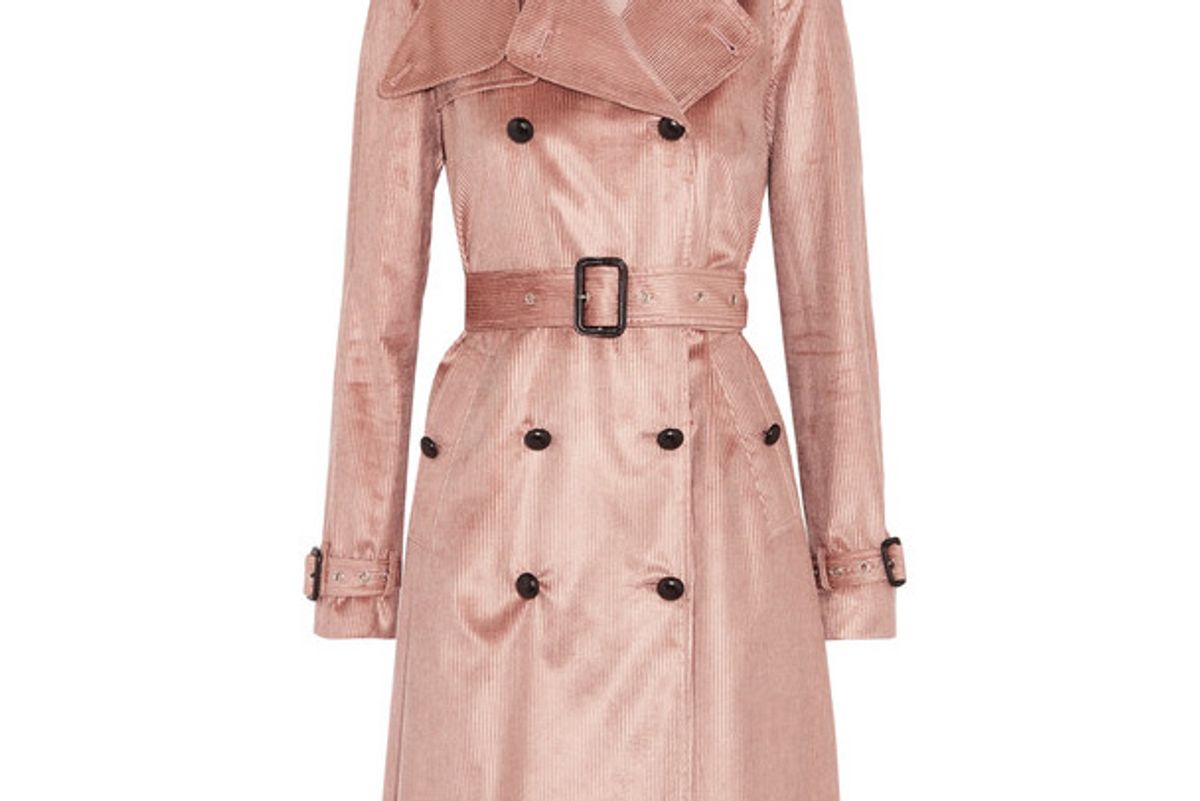 Cotton-blend corduroy trench coat