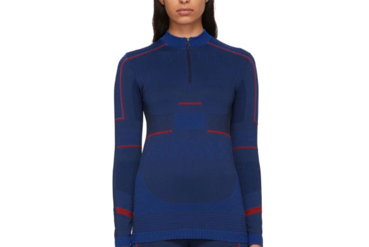 adidas by stella mccartney blue seamless zip up sweater