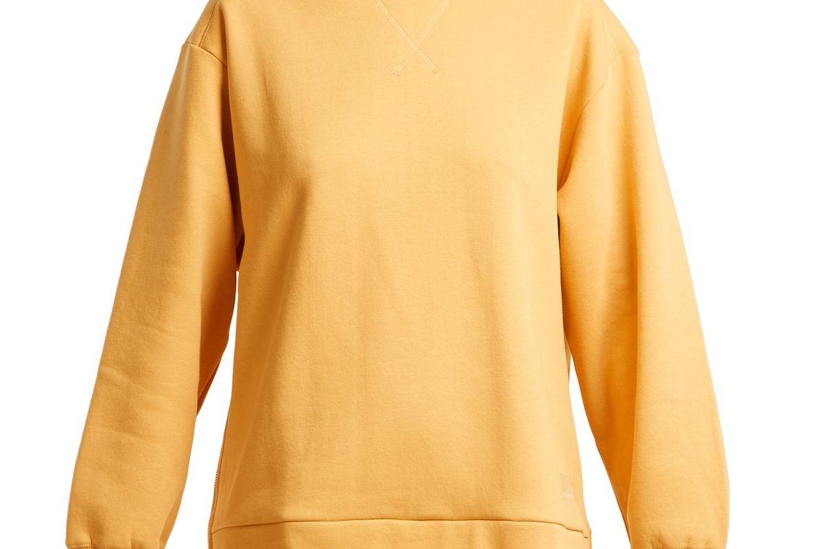 adidas by stella mccartney crewneck cotton-jersey sweater