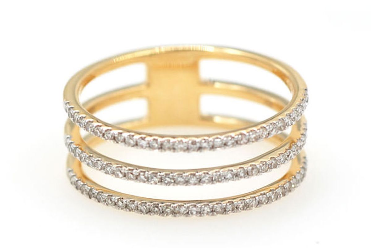 Pavé Diamond Triple Band Ring