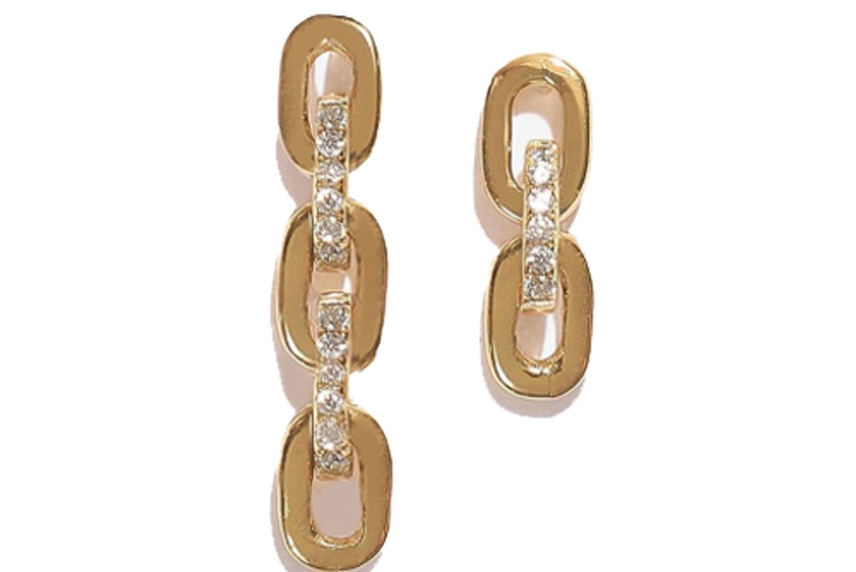 adorn monde santana gold 925 silver asymmetrical earrings
