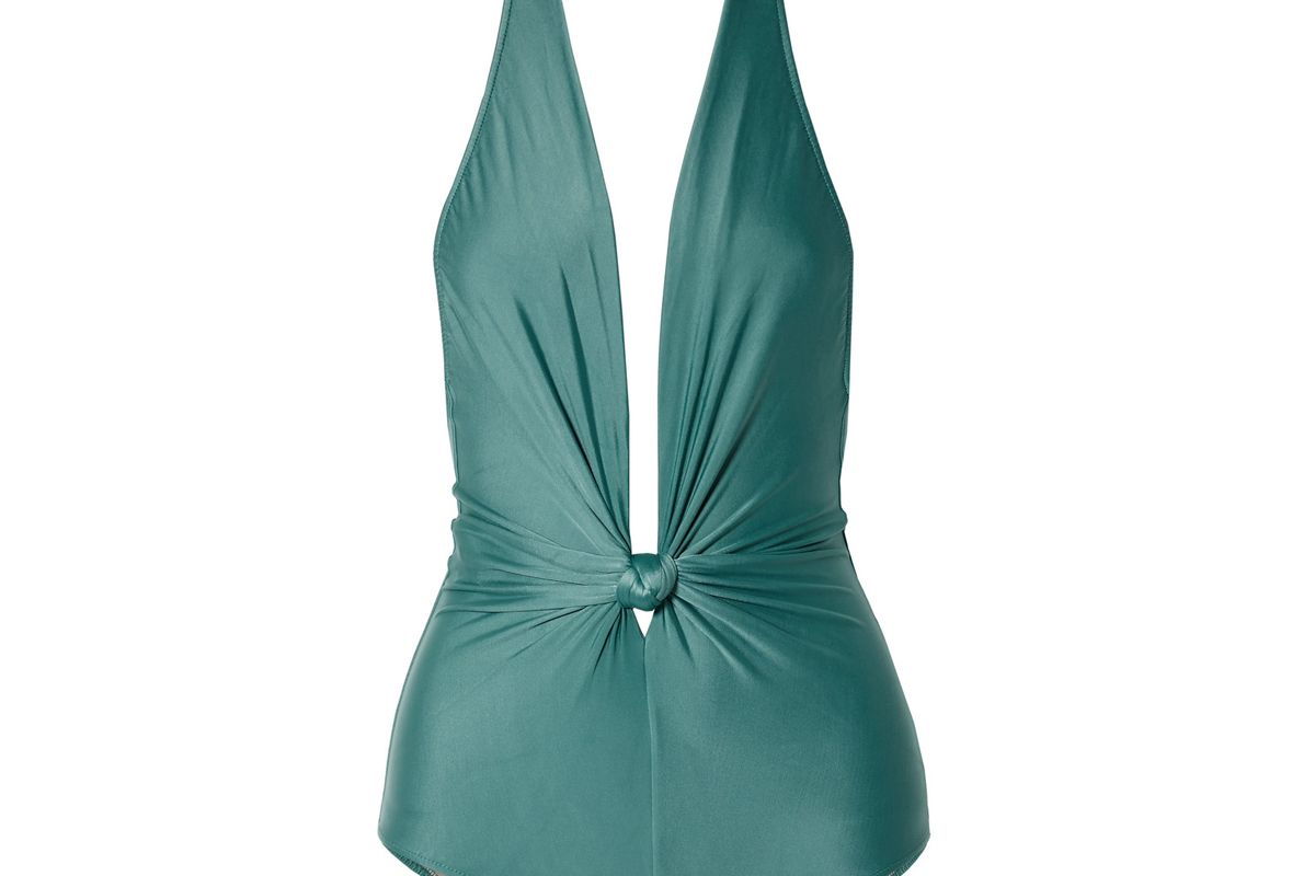 adriana degreas knotted halterneck swimsuit