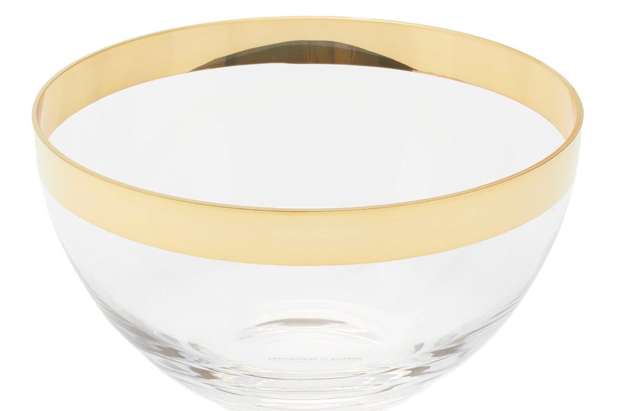 aerin gabriel large 24kt gilded edge crystal bowl