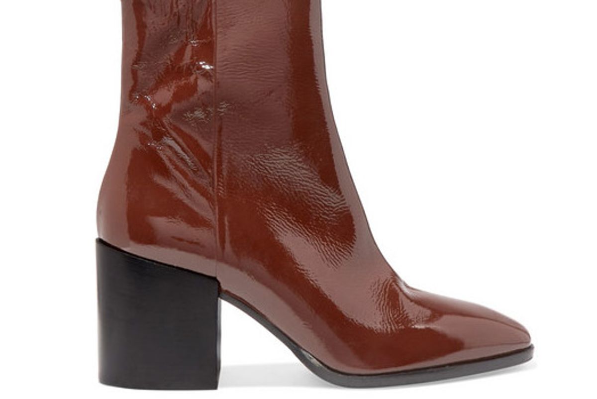 aeyde leandra patent leather ankle boots