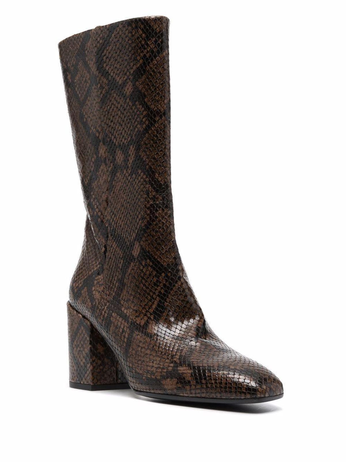 aeyde snakeskin effect ankle boots