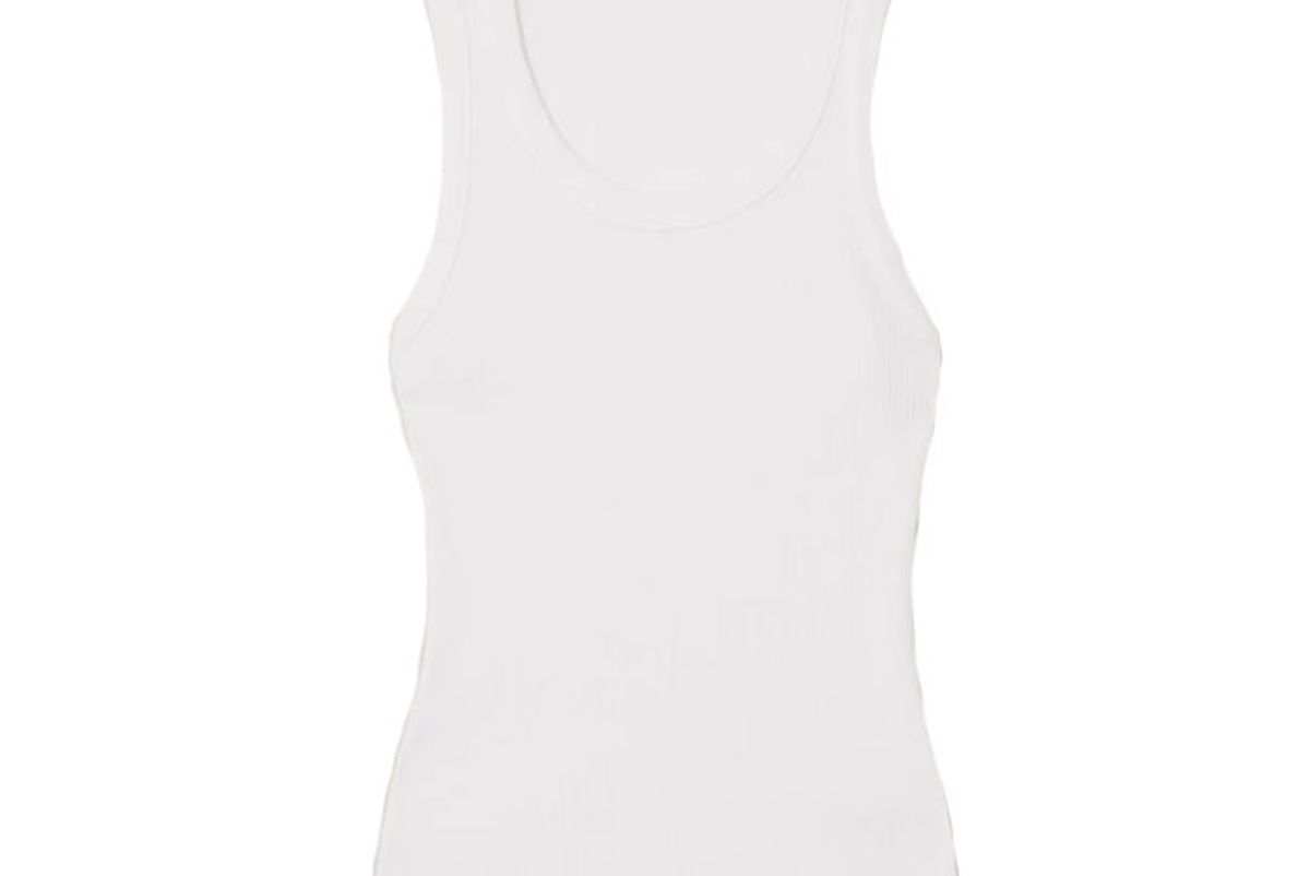 agolde poppy ribbed stretch organic cotton tencel blend jersey tank