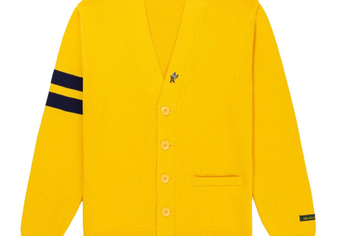 aime leon dore cardigan sweater yellow