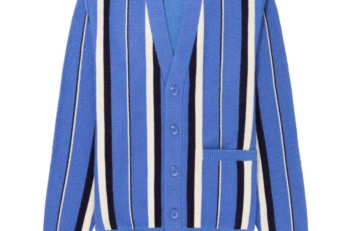 aime leon dore striped mohair cardigan