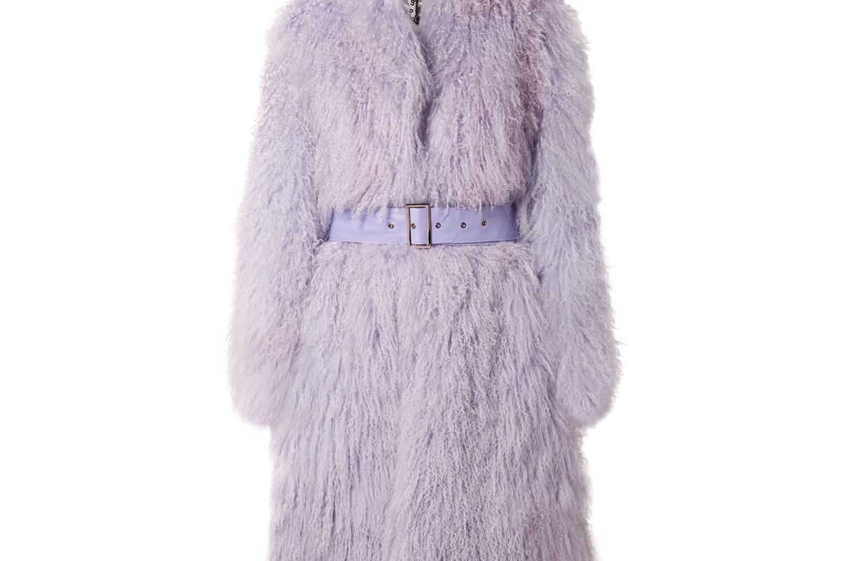 aks potts belted shearling coat