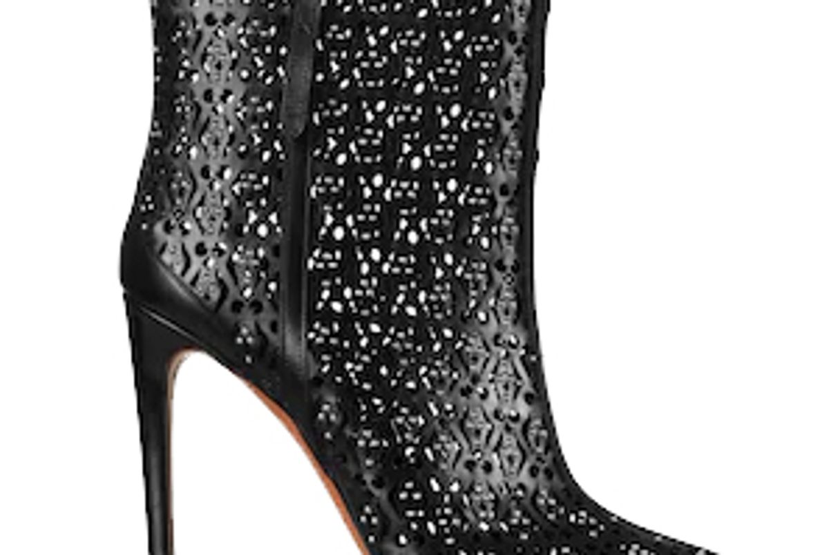 alaia calfskin stiletto ankle boot