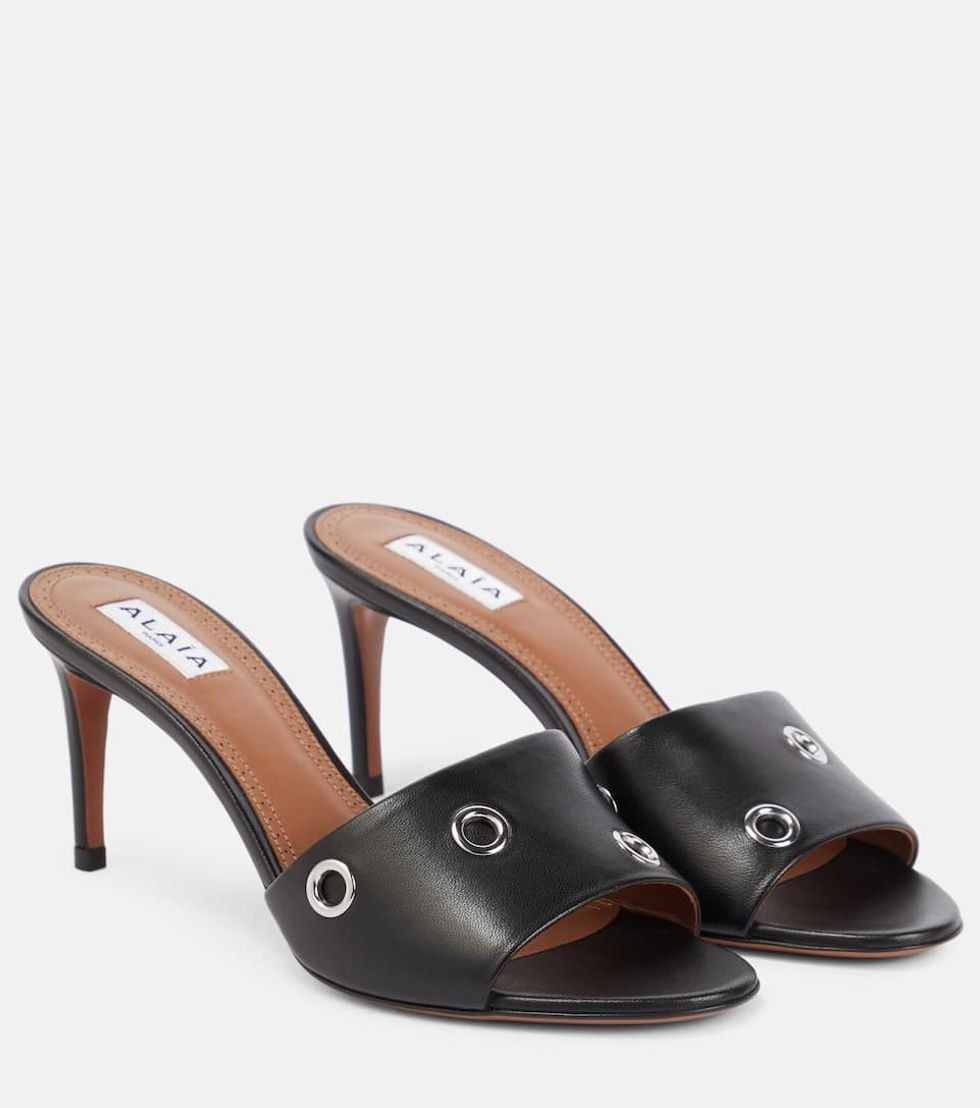 Alaia Oeillets Embellished Leather Sandals