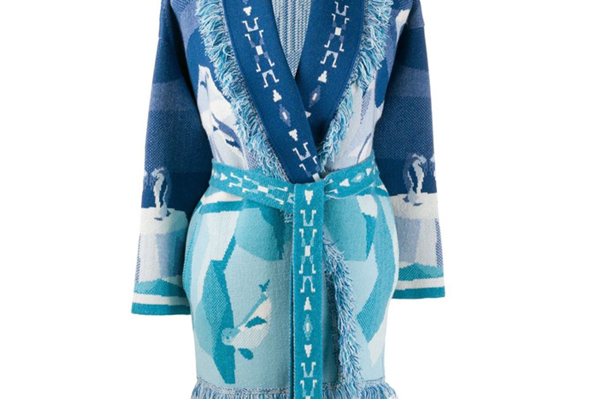 alanui iceberg print cardi coat