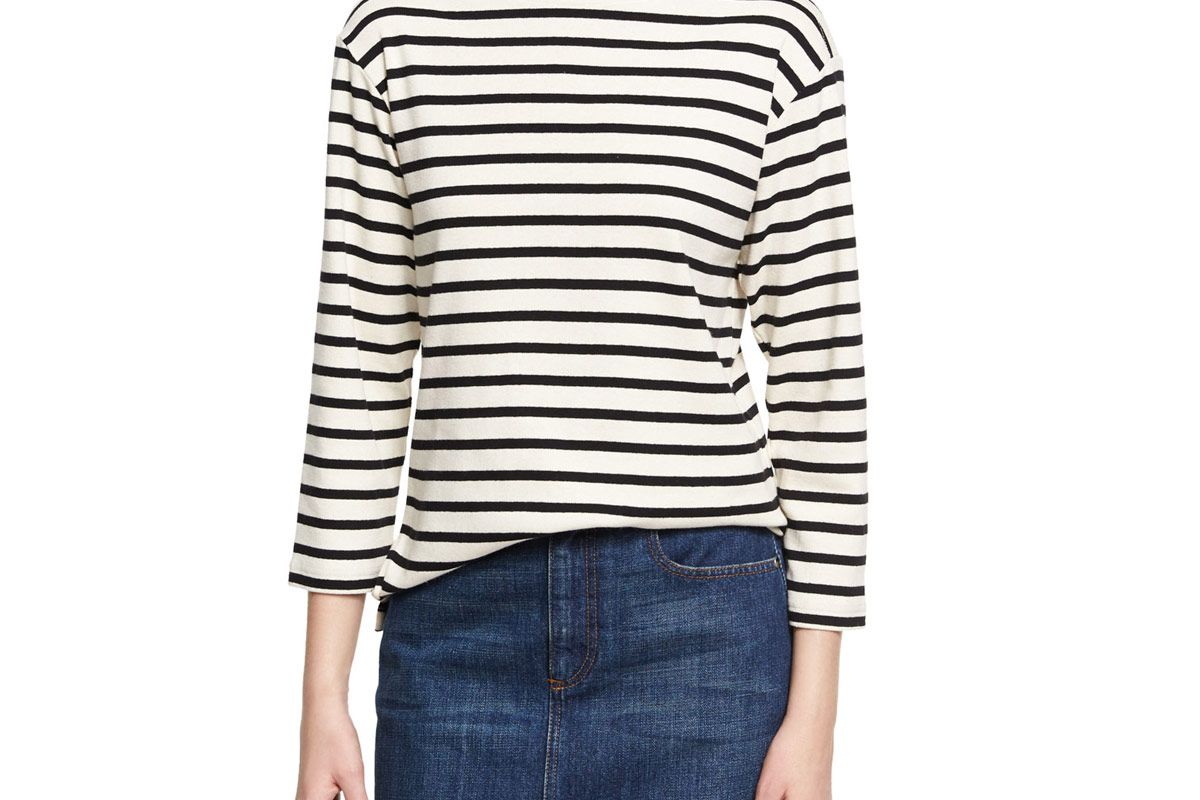 Breton Striped Bracelet-Sleeve Top