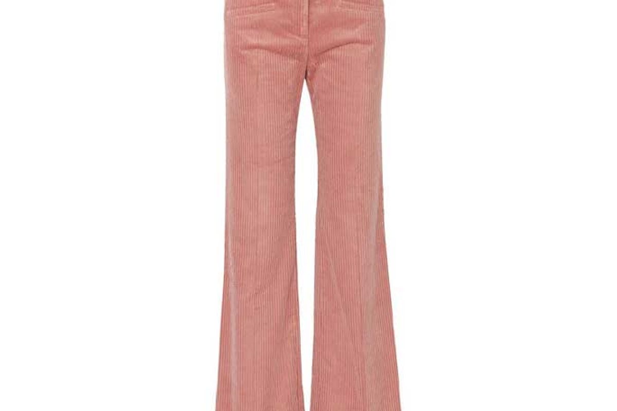 alexa chung cotton blend corduroy bootcut pants