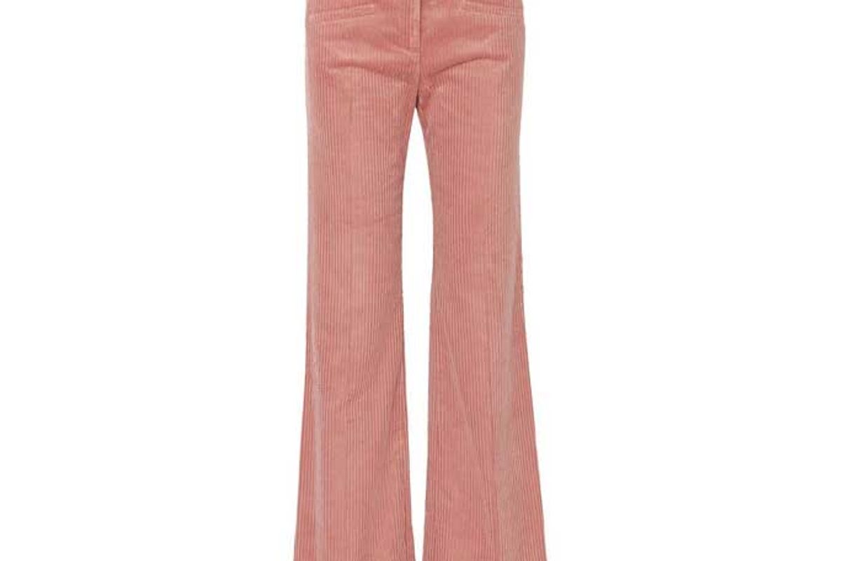 alexa chung cotton blend corduroy bootcut pants