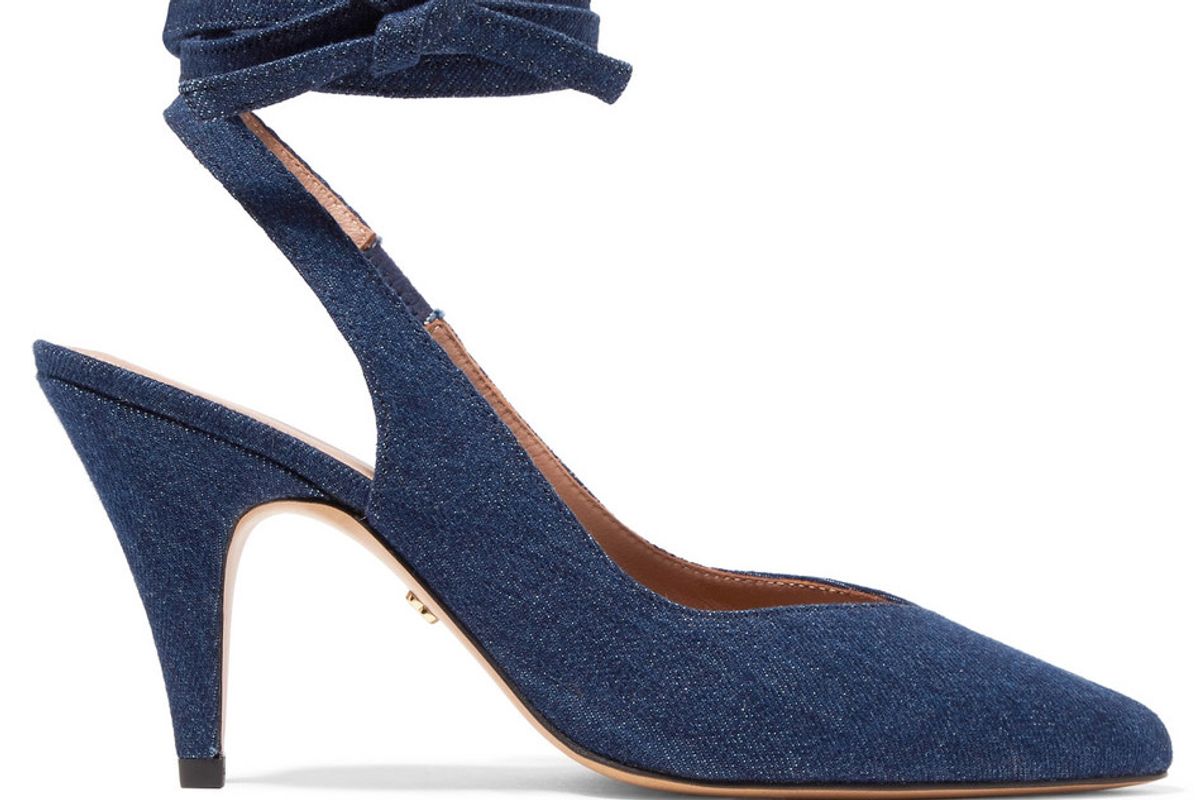 alexa chung denim slingback pumps