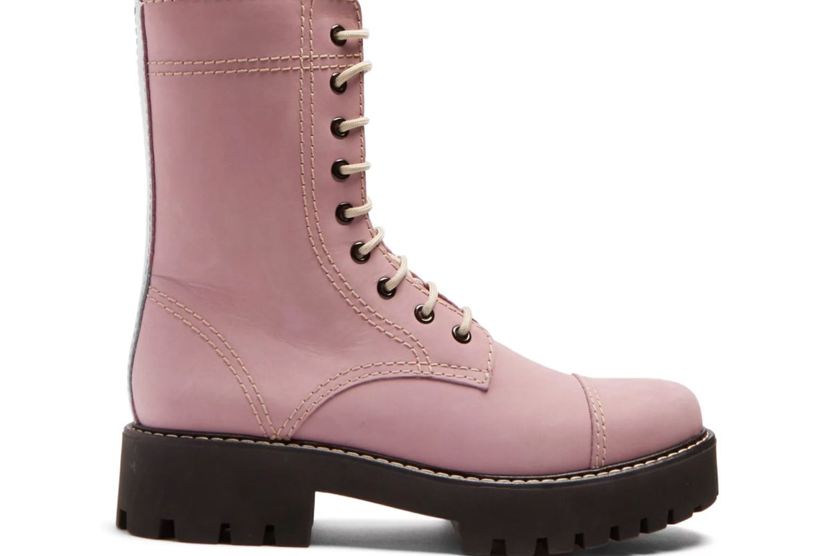 alexachung contrast stitch leather boots