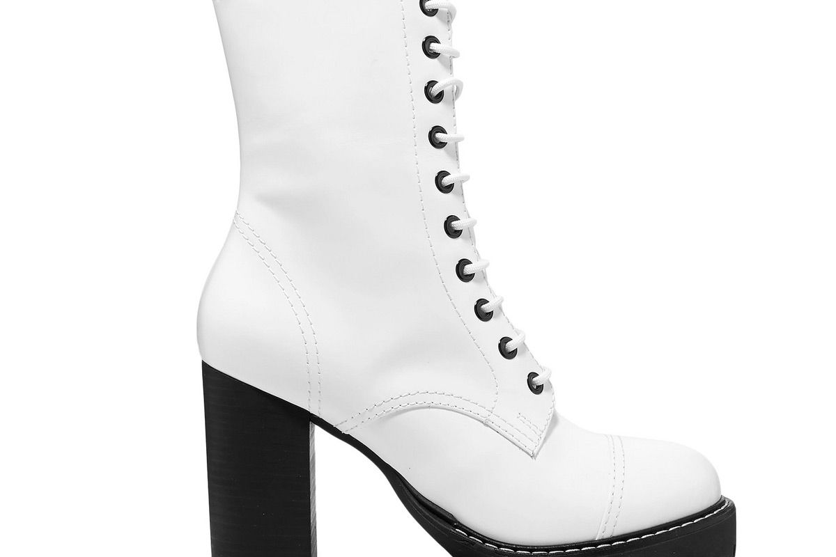 alexachung lace up leather platform ankle boots