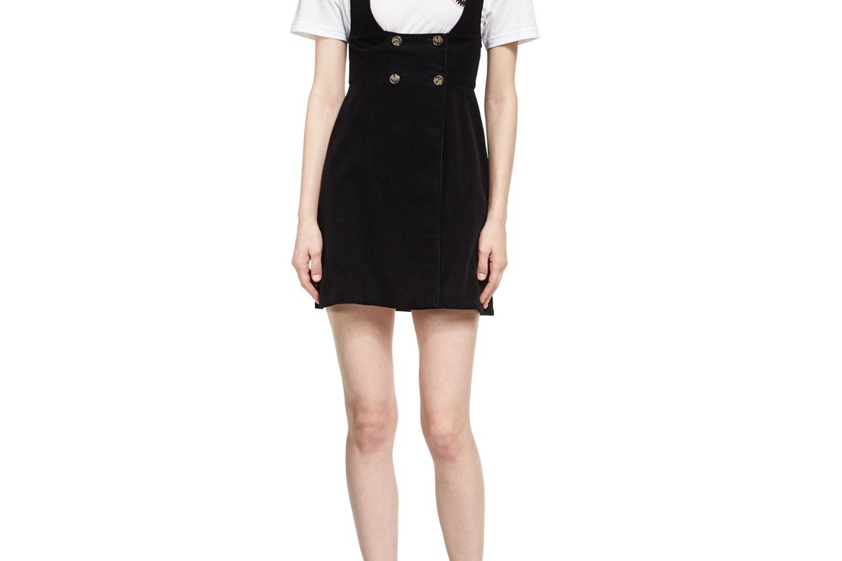 Button-Front Pinafore Dress