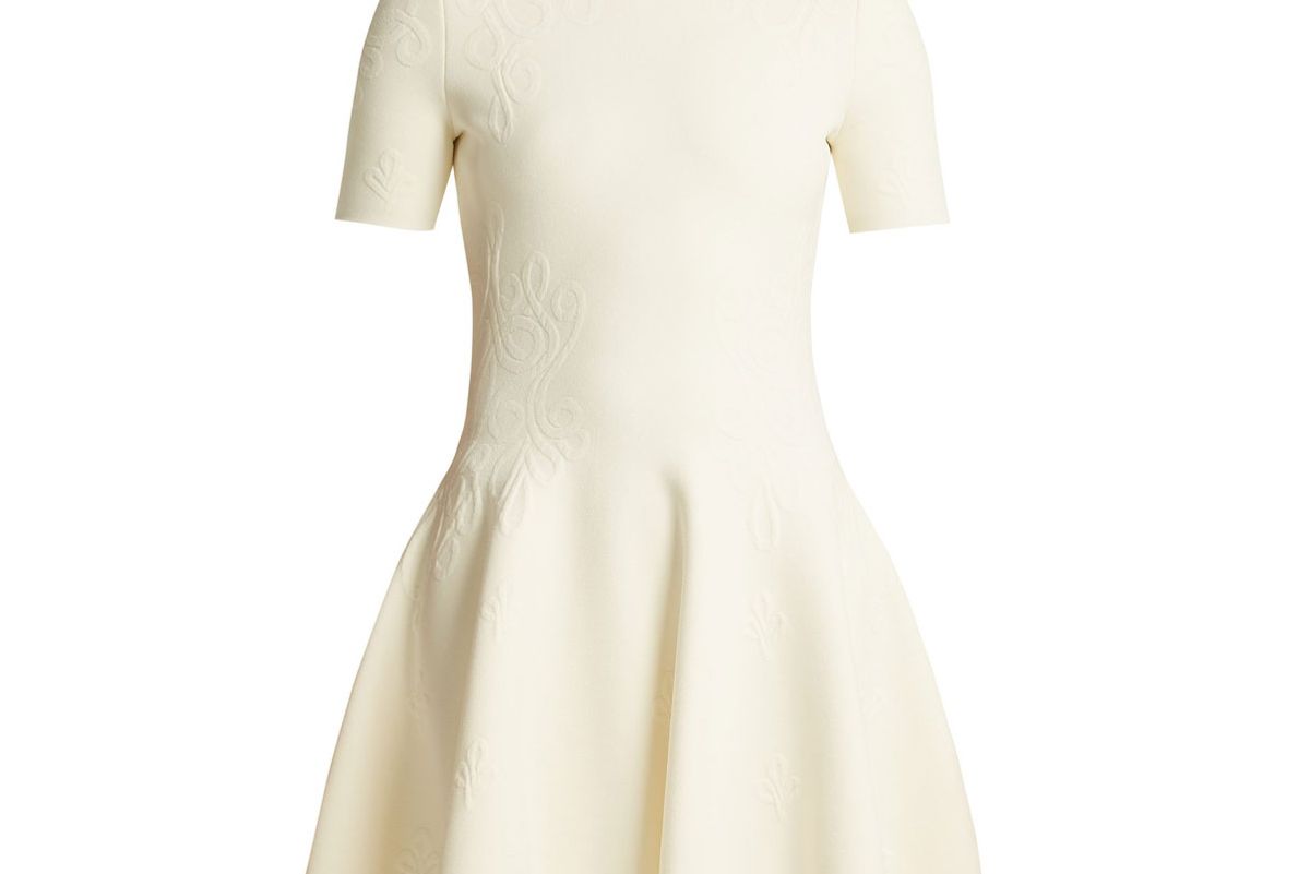 alexander mcqueen embossed knit dress