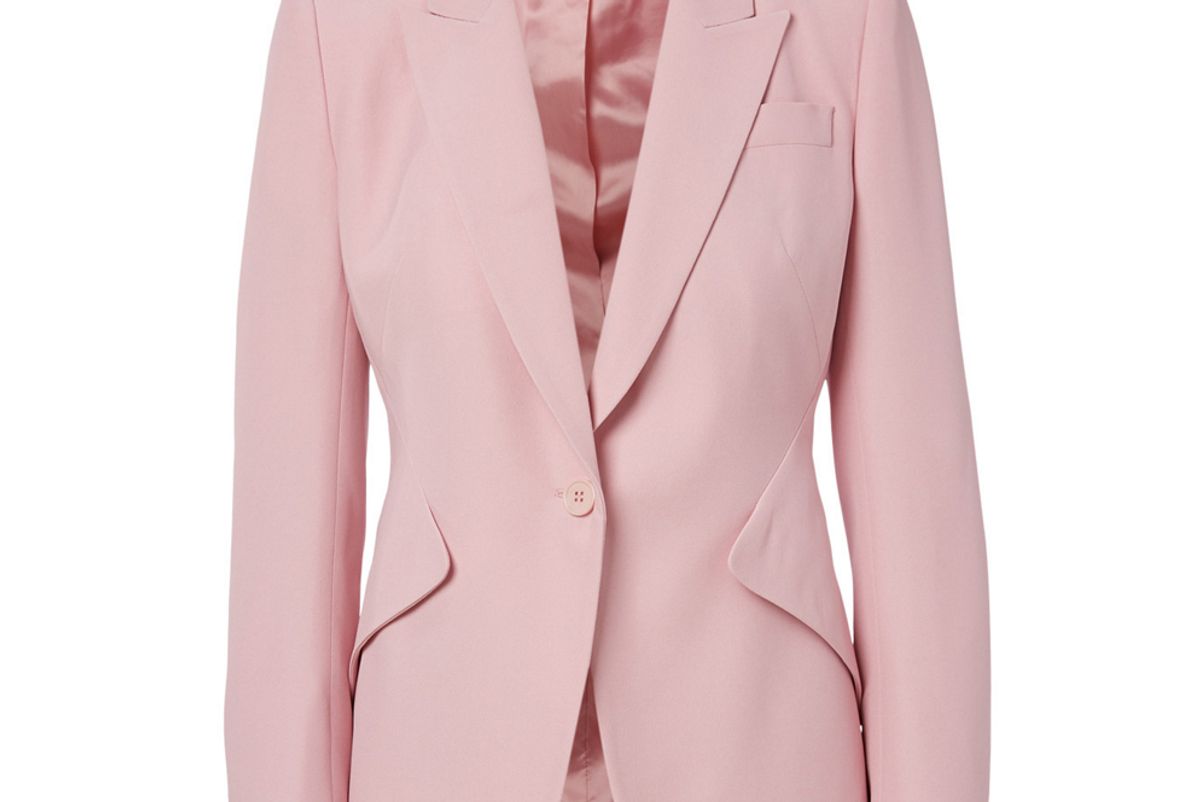 alexander mcqueen padded shoulder blazer