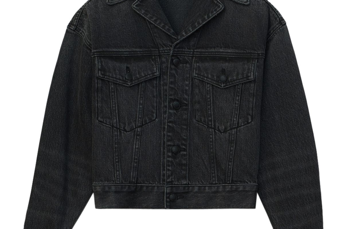 alexander wang grey aged denim jacket